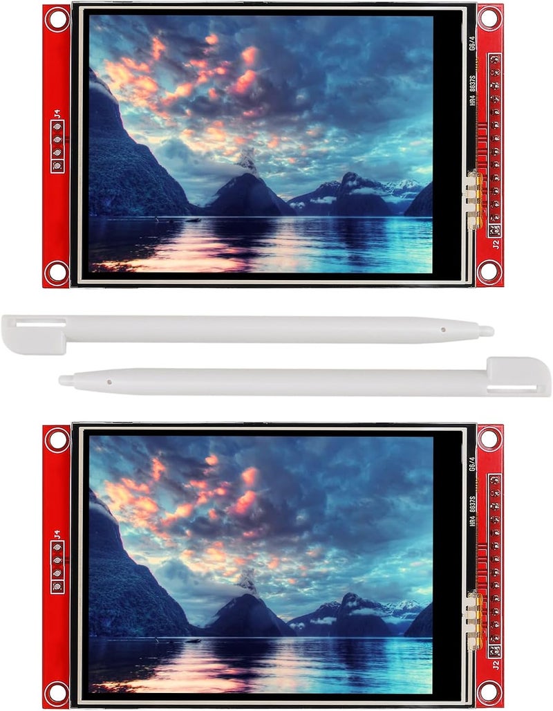 XIITIA 2pcs 3.2" SPI TFT LCD Display Touch Panel ILI9341 240x320 TFT LCD Touch Screen Shield 5V/3.3V STM32 Display Module SPI Serial with Touch Pen - Image 1
